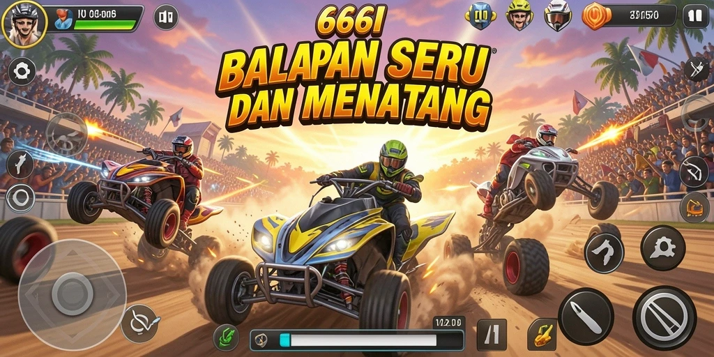 Gameplay menegangkan di trek balapan 666I.
