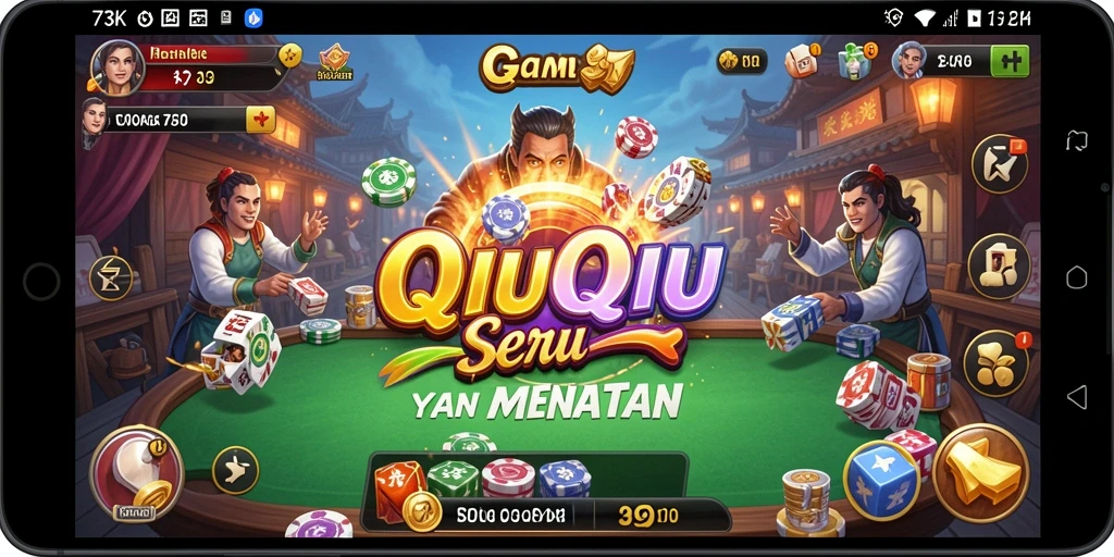 Screenshot gameplay QiuQiu 73K yang seru dan mendebarkan.