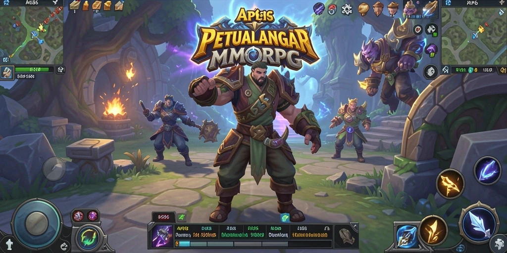 Tangkapan layar AP686 menunjukkan pertempuran sengit dan kerjasama antar pemain dalam MMORPG.