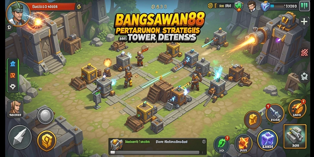Gameplay seru dengan strategi menara yang mendebarkan.