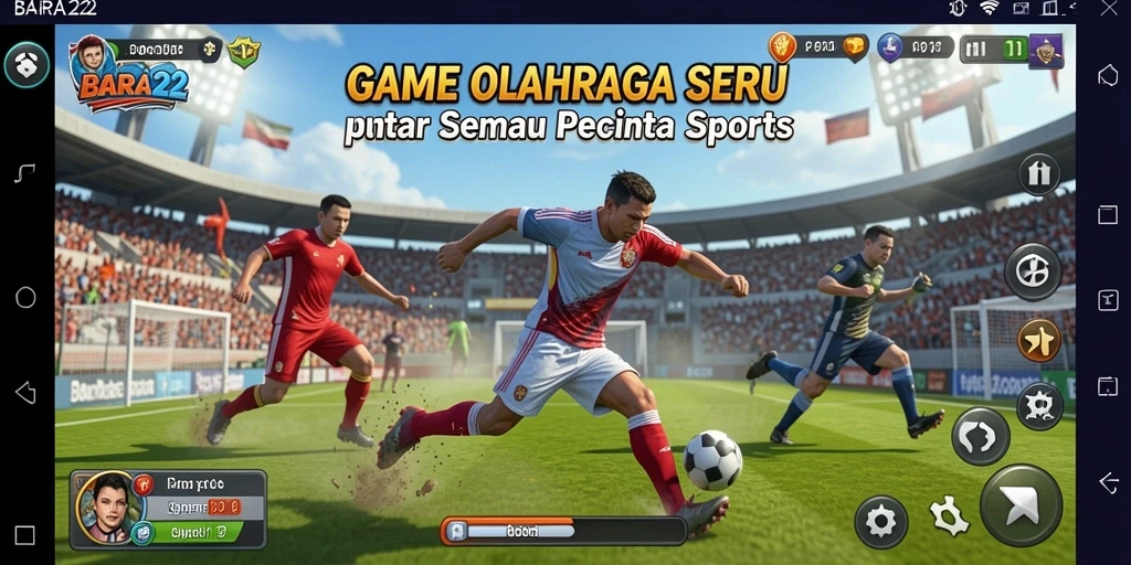 Screenshot BARA22 menampilkan aksi seru dalam pertandingan olahraga.