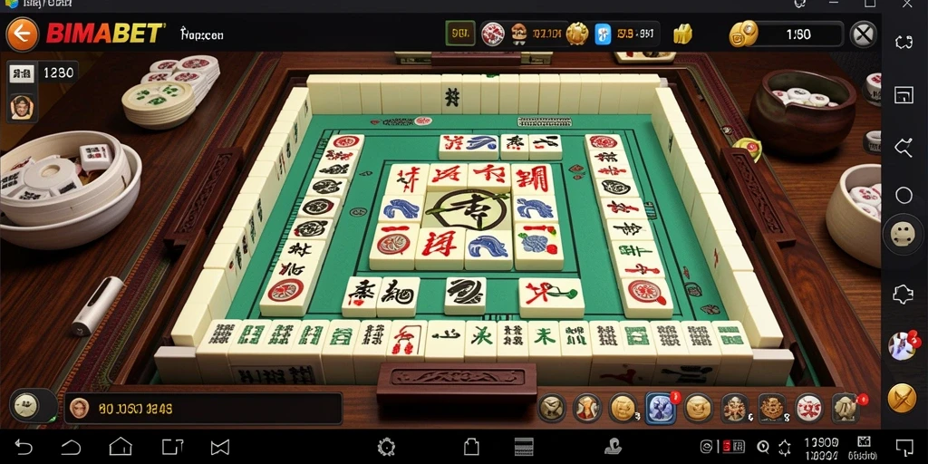 Screenshot menunjukkan gameplay menarik dari Mahjong di BIMABET.
