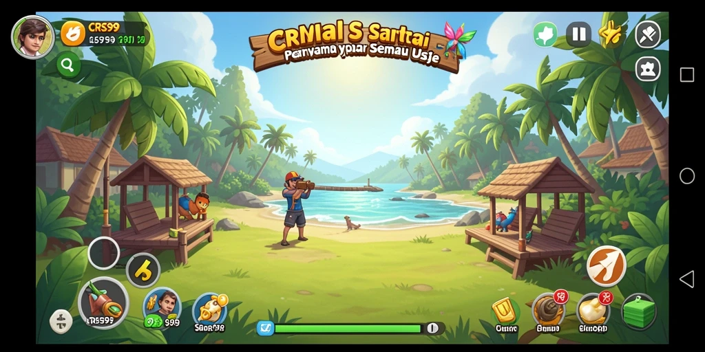 Tampilan gameplay CRS99 yang ceria dan menarik.