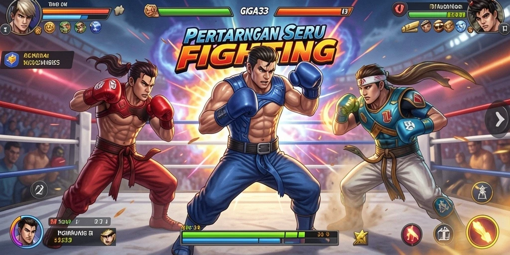 Tampilan menarik dari gameplay GIGA33 dalam pertarungan aksi.