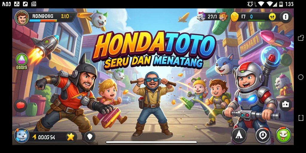 Screenshot HONDATOTO menampilkan aksi seru dalam gameplay Arcade.