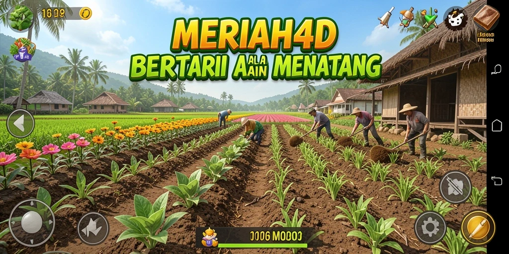 Screenshot gameplay <strong>MERIAH4D</strong> menunjukkan keseruan bertani yang mendebarkan.