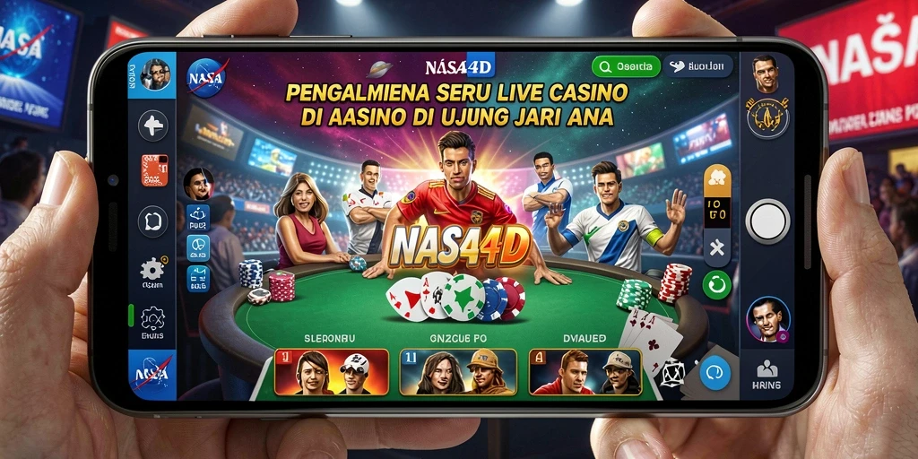 Screenshot NASA4D menampilkan dealer langsung yang ramah dalam permainan kasino.