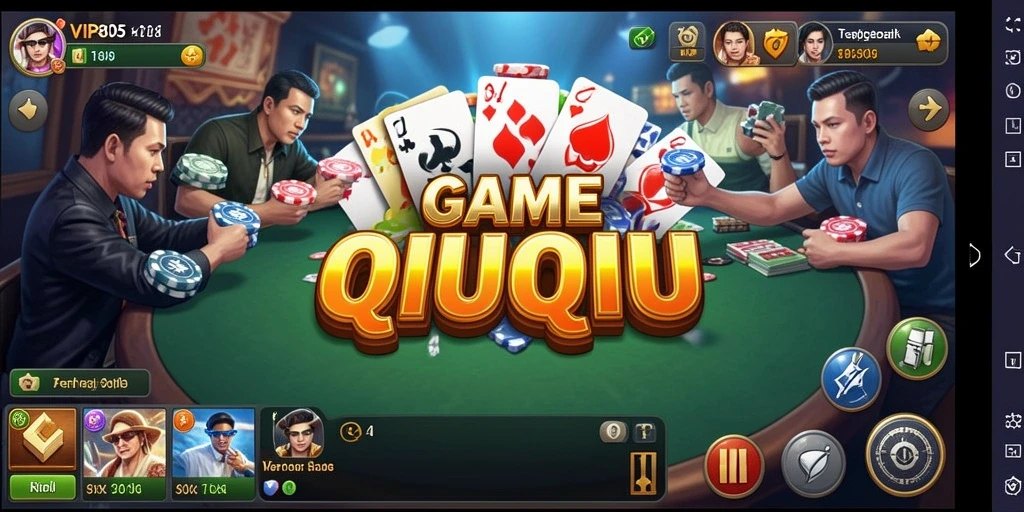 Tampilan menarik dari gameplay QiuQiu di VIP805.