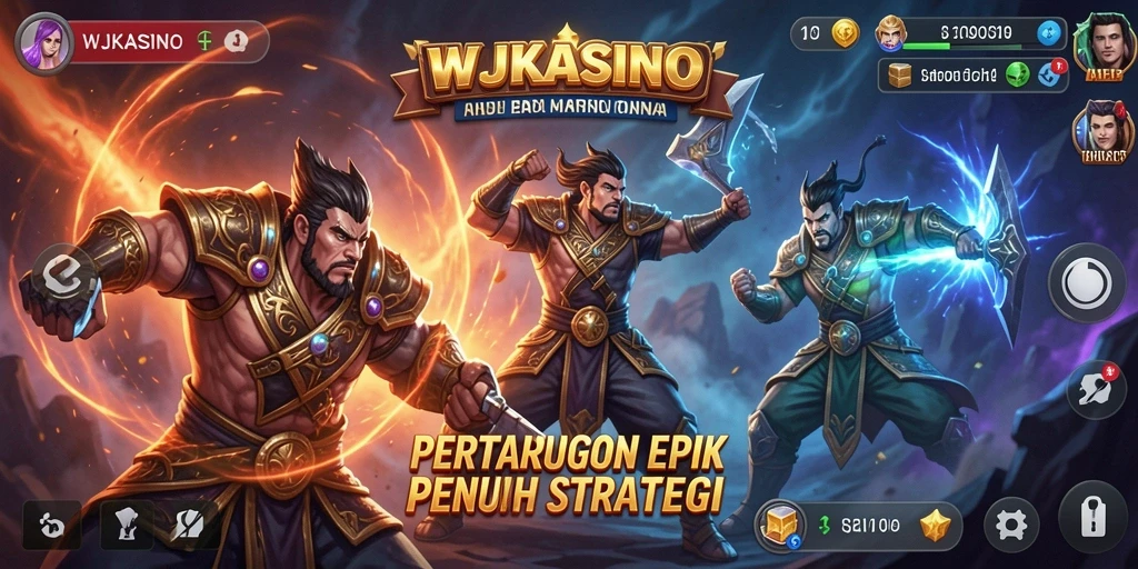 Tangkapan layar menunjukkan aksi pertarungan seru dalam WJKASINO.